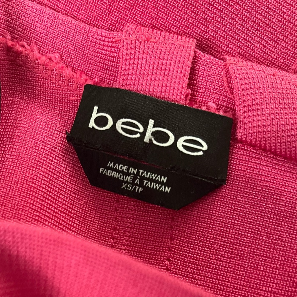 Bebe Fuchsia Pink Bandaid Sexy Cocktail Dress - Picture 6 of 14